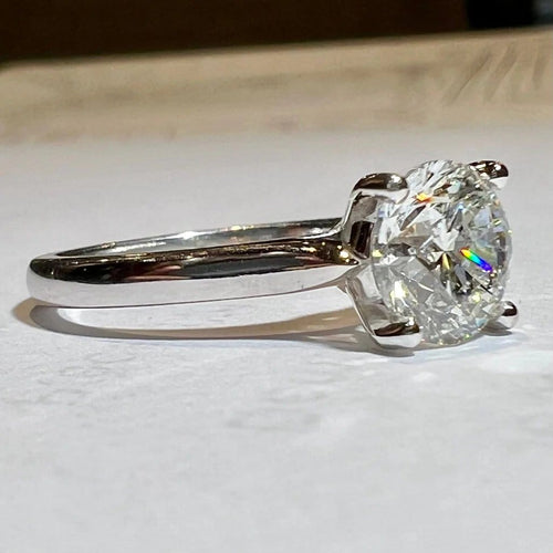 Bague 53 Solitaire - Bague en or blanc avec diamant 1,51 ct 58 Facettes 7866 A