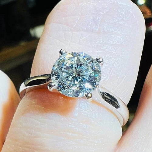 Bague 53 Solitaire - Bague en or blanc avec diamant 1,51 ct 58 Facettes 7866 A