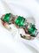 Bague 53 Bague demi-alliance en or blanc 18 carats, émeraudes et diamants 58 Facettes 7822 A