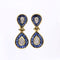 Boucles d'oreilles Rosée - Boucles d’oreilles goutte en or jaune 18k, saphirs et diamants 58 Facettes 206