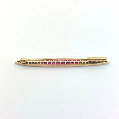 Broche Rubelia - Broche barrette en or 18k et diamants, rubis 58 Facettes 199