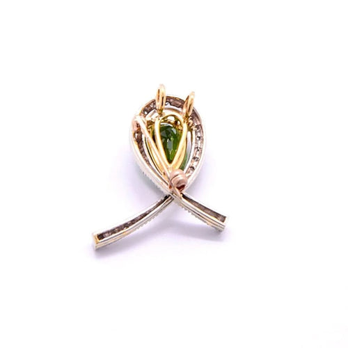 Pendentif Attache - Pendentif-broche en or jaune et or blanc 18k, tourmaline et diamants 58 Facettes 179