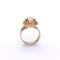 Bague 49 Bague fleur Napoléon III en or jaune 14k et diamant jaune 58 Facettes 153