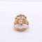 Bague 49 Bague fleur Napoléon III en or jaune 14k et diamant jaune 58 Facettes 153