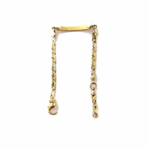 Bracelet Gourmette enfant bicolore en or jaune et gris 14K 58 Facettes 238