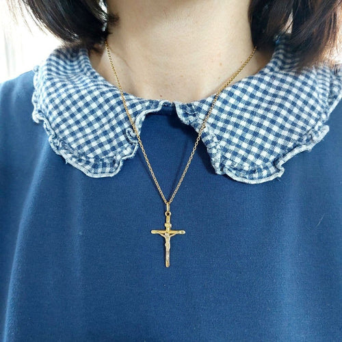 Pendentif Pendentif croix en or jaune 14K 58 Facettes 237