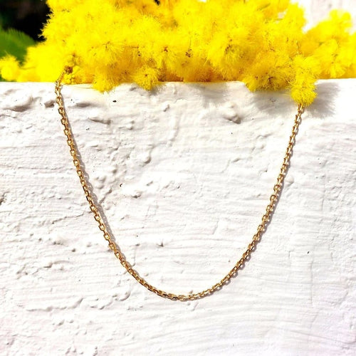 Collier Chaîne maille forçat en or jaune 18k 58 Facettes 235