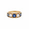 Bague 54 Bague jarretière vintage en or jaune 18 carats, saphirs, opales et diamants 58 Facettes 342