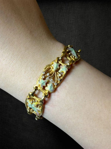 Bracelet Liberty Elowyn - Bracelet en or jaune avec diamants et émail 58 Facettes