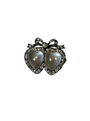Broche Broche « L’Élégance de l’Amour » en or, diamants et pierres de lune 58 Facettes