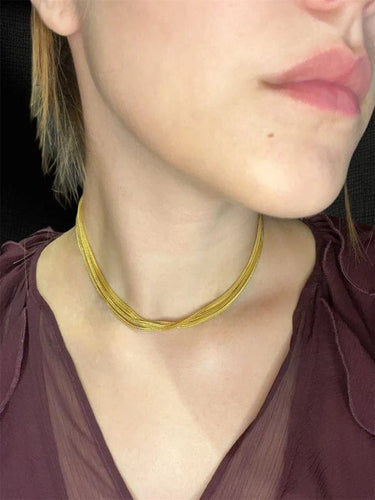 Collier Promesse dorée - Collier long ajustable en or jaune 58 Facettes