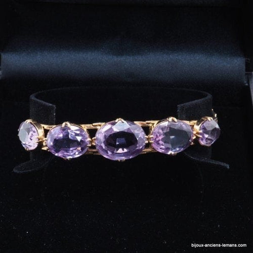 Bracelet Bracelet rétro en or jaune 18 carats serti d’améthystes 58 Facettes 3887