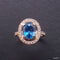 Bague 50 Bague en or 18 carats avec saphir du Sri Lanka et diamants 58 Facettes 4002