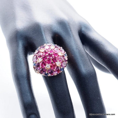Bague 53 Bague tutti frutti en or jaune 18 carats avec pierres et diamants 58 Facettes 4554