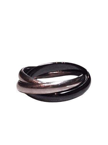 Bague 50 Cartier Trinity - Bague vintage en or blanc 18 carats et céramique 58 Facettes