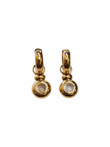 Boucles d'oreilles Chopard Happy Diamonds - Boucles d'oreilles en or jaune 18 carats et diamants 58 Facettes 11116