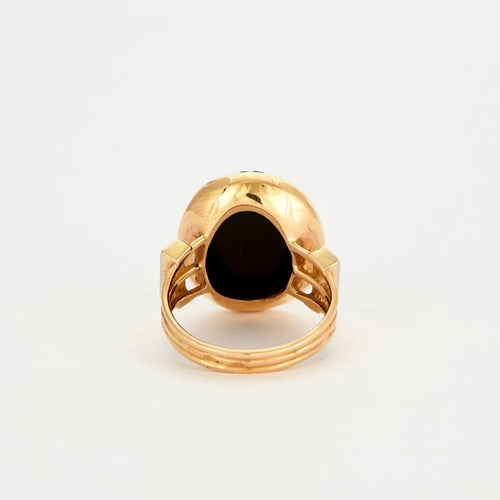 Bague 53.5 Bague camée en onyx et diamants en or rose 18K 58 Facettes 31300537