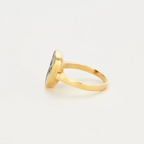 Bague 60 Chevalière - Bague en or jaune 750 sertie d’un niccolo 58 Facettes 32200006