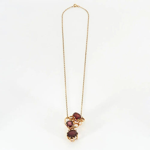 Collier Collier - Grenats et diamants en or jaune 750/1000 58 Facettes 35100030