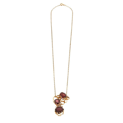 Collier Collier - Grenats et diamants en or jaune 750/1000 58 Facettes 35100030