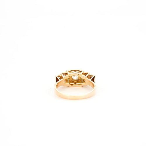 Bague 59 Bague chevalière années 1920-1930 en platine et or jaune, diamants 58 Facettes 31300516