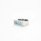 Bague 55 Bague chevalière en or gris 18 K avec topazes bleues et diamants 58 Facettes 32300203
