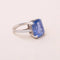 Bague 54.5 Anoushka - Bague en or blanc 18K au saphir non chauffé et diamants 58 Facettes