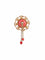 Broche Broche pompon en or jaune 18K au cabochon de corail 58 Facettes