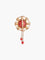 Broche Broche pompon en or jaune 18K au cabochon de corail 58 Facettes