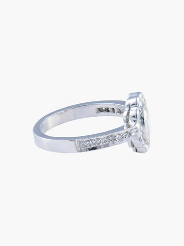 Bague 53 Bague Flora à motif fleur en or gris 18K et diamants 58 Facettes 760631