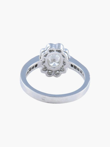 Bague 53 Bague Flora à motif fleur en or gris 18K et diamants 58 Facettes 760631