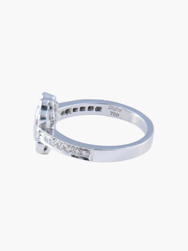 Bague 53 Bague Flora à motif fleur en or gris 18K et diamants 58 Facettes 760631