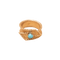Bague 54 Bague ruban vintage en or jaune 18K et turquoise 58 Facettes 793328
