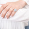 Bague 45.5 Maggy - Bague en or gris avec topaze bleue 3 carats 58 Facettes 793329