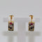 Boucles d'oreilles Créoles pavées de diamants, rubis et saphirs en or jaune 18 carats 58 Facettes