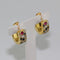 Boucles d'oreilles Créoles pavées de diamants, rubis et saphirs en or jaune 18 carats 58 Facettes