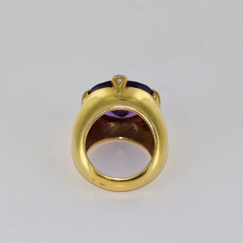 Bague 52 Bague améthyste et diamants en or jaune 18 carats 58 Facettes