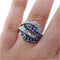 Bague 53 Bague entrelacée en or gris 18 carats, saphirs et diamants 58 Facettes