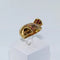Bague 56 Bague nœud croisée en or jaune 18 carats, diamants et rubis 58 Facettes