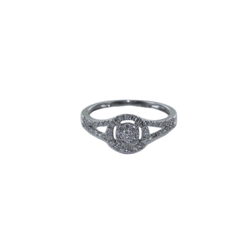 Bague 53 Bague en or gris et diamants 58 Facettes