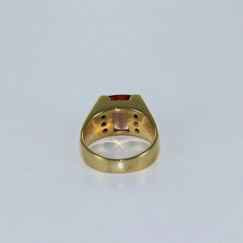Bague 56 Chevalière - Bague en or jaune 18 carats avec topaze et diamants 58 Facettes