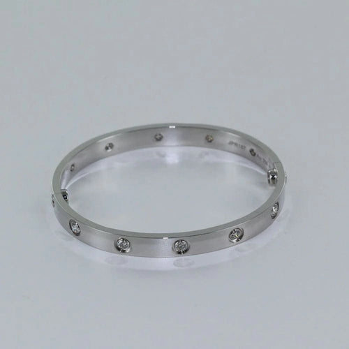 Bracelet Cartier Love - Bracelet jonc en or blanc et diamants 58 Facettes