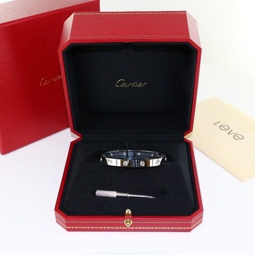 Bracelet Cartier Love - Bracelet jonc en or blanc et diamants 58 Facettes