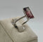 Bague 53 Bague fine en or gris 18 carats avec tourmaline rectangulaire et diamants 58 Facettes