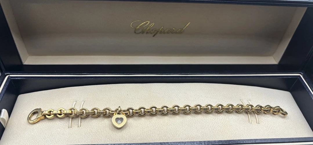 Bracelet Chopard Happy Diamond - Bracelet cœur en or jaune et diamant 58 Facettes