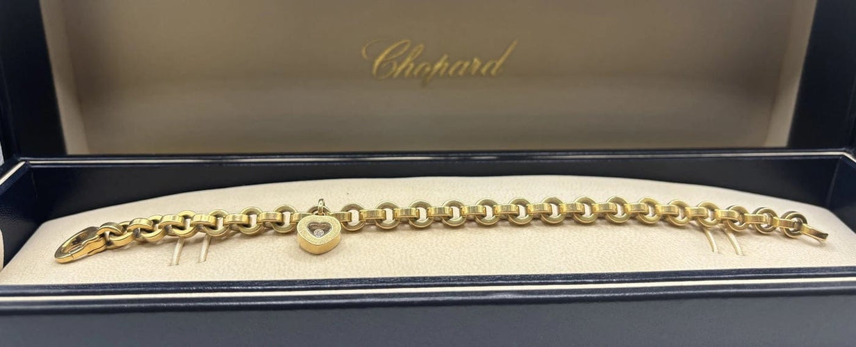 Bracelet Chopard Happy Diamond - Bracelet cœur en or jaune et diamant 58 Facettes