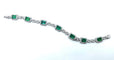 Bracelet Bracelet rivière en or gris 18 carats, émeraudes et diamants 58 Facettes