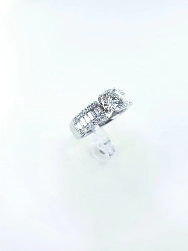 Bague 55 Solitaire - Bague en or gris et diamants 58 Facettes