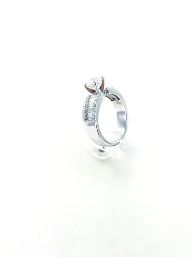Bague 55 Solitaire - Bague en or gris et diamants 58 Facettes