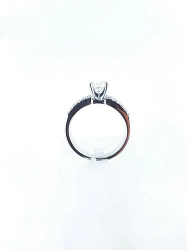 Bague 55 Solitaire - Bague en or gris et diamants 58 Facettes